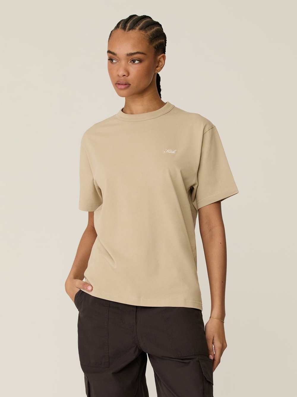 Kith Beige Short Sleeve Logo Tee